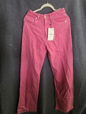 Zara Pink Women's Straight-Leg Jeans